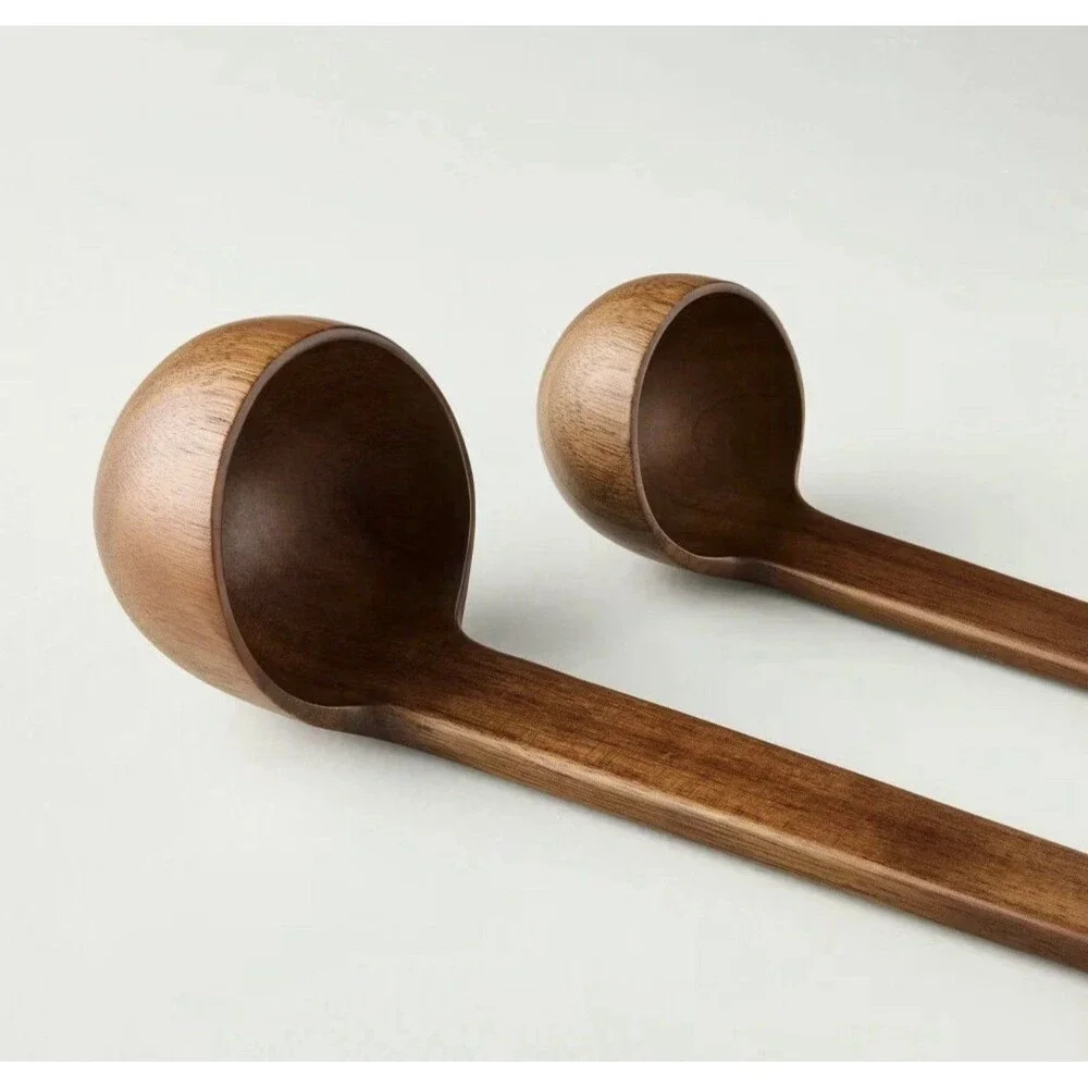 RARE SET OF TWO Wood Soup Ladles - Hearth & Hand with Magnolia NEW
